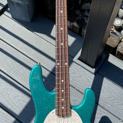 Music Man Stingray Special HH Bass 2024 - gorgeous Turquoise Sparkle bad ass w/a killer roasted maple neck. image 8