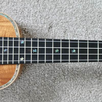 Big Island Ukulele Co. Solid Koa Deluxe Soprano Abalone Inlay KX-SPG W/ Carrying Case image 13