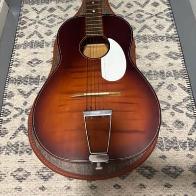 Lindell Vintage Parlor Acoustic Guitar 1960’s - Honey Burst image 9