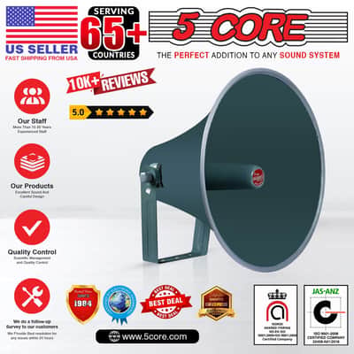 5 Core Outdoor PA Paging Horn Loud Speaker 16 Inch PA Speaker Weatherproof with mounting Bracket - RH 16-16" Short Throw Aluminum Horn image 9