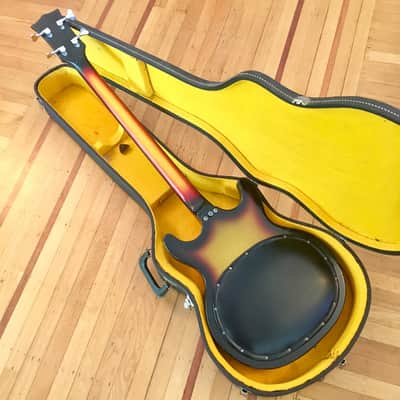 Hohner bartell Black widow fretless bass guitar c 1966 Sunburst original vintage image 9