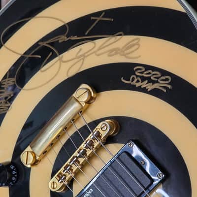 Zakk Wylde Les Paul Custom Bullseye Signed 50th Anniversary Black Sabbath Electric Guitar by Gibson Epiphone image 3