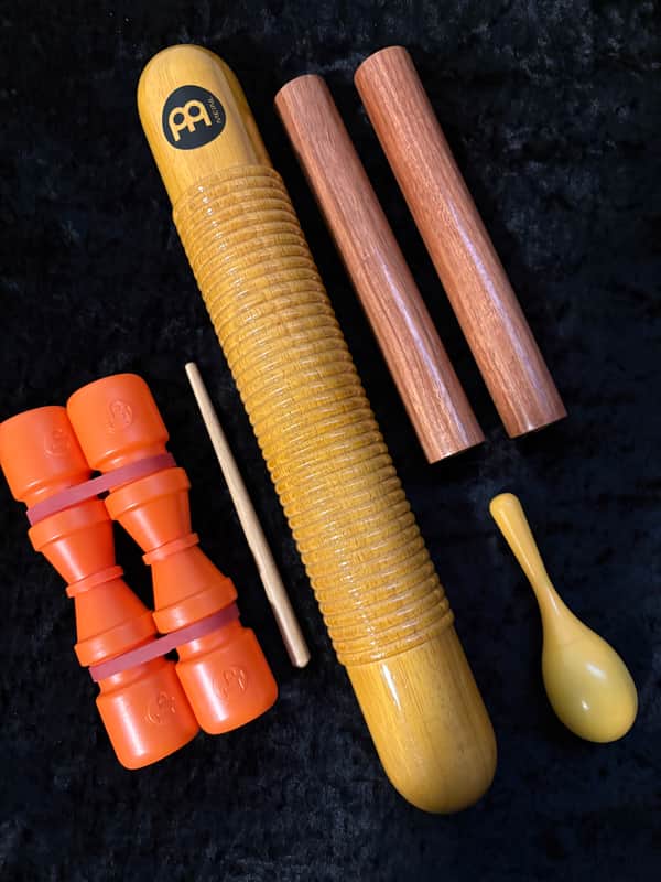 LP Twist Shakers, RhythMix Egg Shaker, Meinl Wood Guiro & Claves Percussion Lot image 1