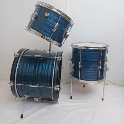 Pearl Apollo 20,12,14 Drum Set Blue Ripple 3Ply MIJ Japan Bass Kick/Tom/Floor60s image 4