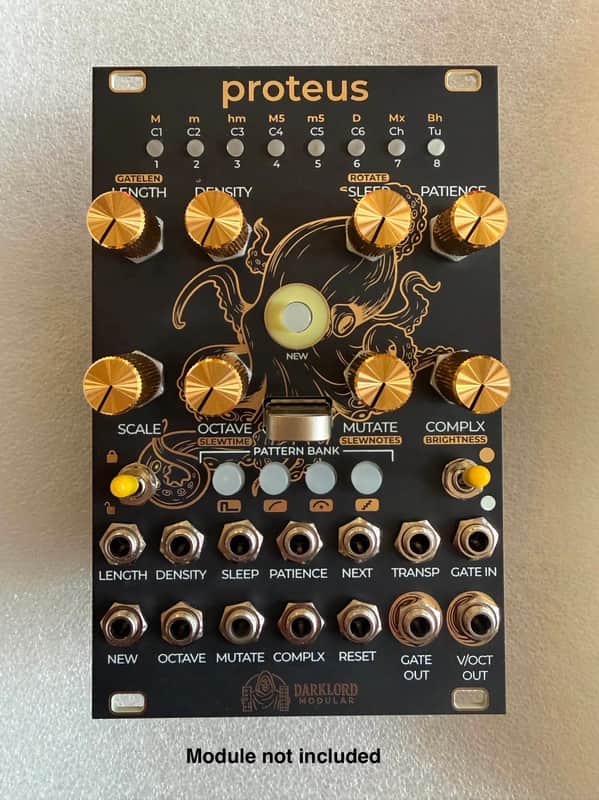 Proteus Panel Kit with Special Darklord Edition Eurorack Toolset and gold knobs image 1