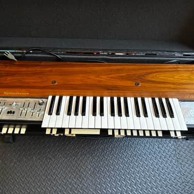 Farfisa Syntorchestra 37-Key String Synthesizer (Rare Brown Wood Version) SERVICED + hard case image 9