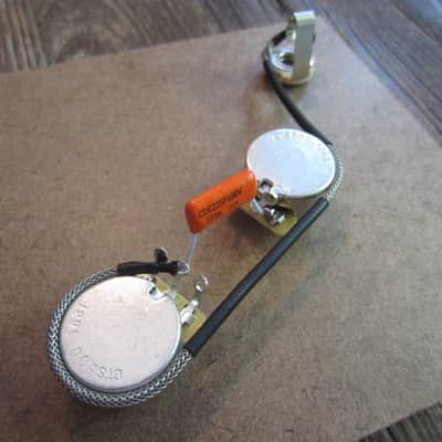 Les Paul Junior Tribute DC '50s Wiring Kit | CTS 550K Custom Audio Taper Pots, Orange Drop 225P Cap image 1