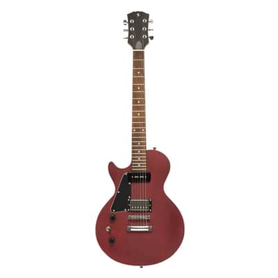 STAGG Standard Series Electric Guitar With Solid Mahogany Body Flat Top Left Hand CHERRY image 6