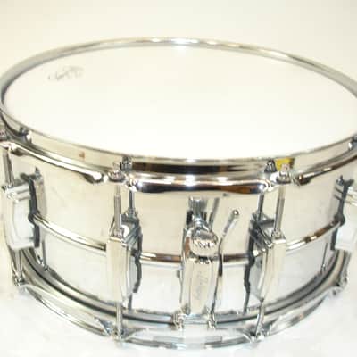 Ludwig LB402B 14"x6.5" Chrome Over Brass Snare Drum image 2