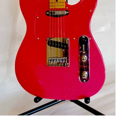 Leo Jaymz Elite Series "Popcaster" Electric Guitar - Sparkle Pink image 4
