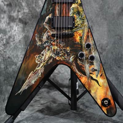 Dean Eric Petersen Testament Signature HUNTER Flying V Graphic Guitar w USA EMG Pickups & FAST Shipping image 1