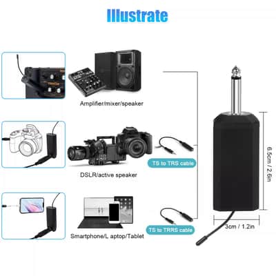 OEM 164FT UHF Wireless Headset Microphone Lavalier Lapel w/ Mic Bodypack Transmitte 2024 - Black image 5