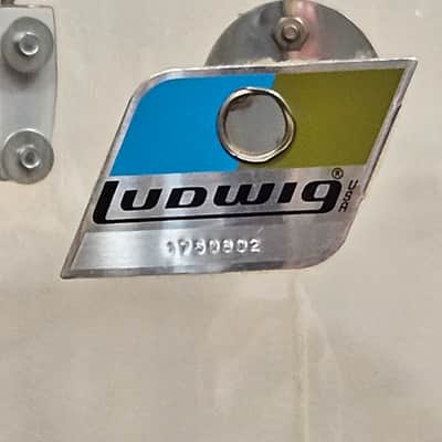 1970s Ludwig Vistalite Clear Concert Tom 14x16 Blue/Olive Badge #1750802 Vintage image 2