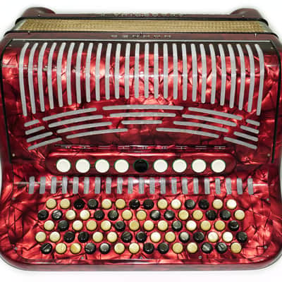 Vintage Hohner Accordina II C Griff Button Accordion 96 Bass, made in Germany, with New Straps and Hard Case, Original Accordeone de Botones, 2686 image 7
