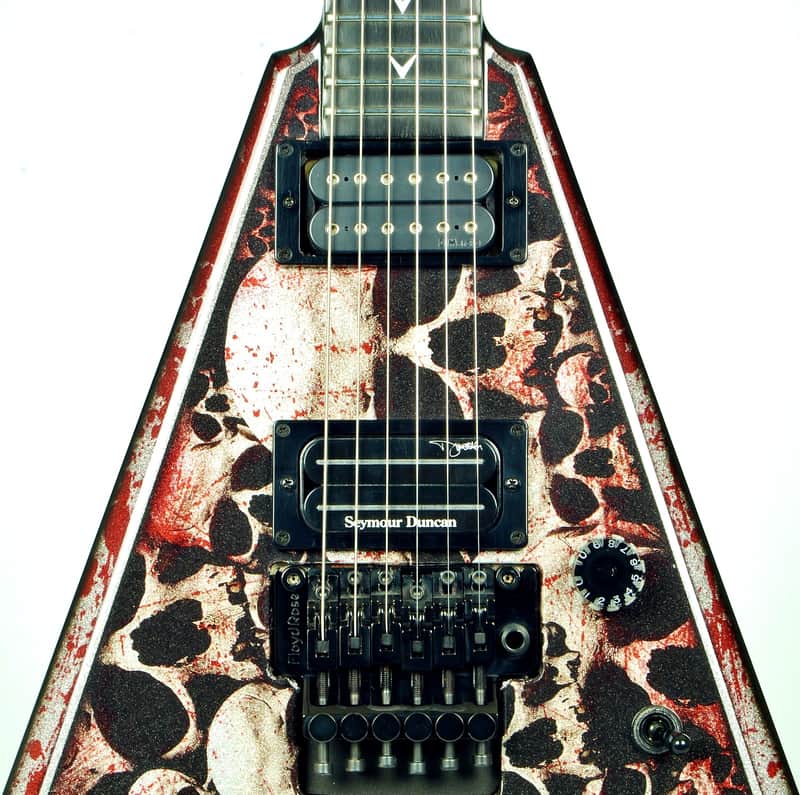 New! Dean USA Limited Edition Dime Razorback V Skulls Floyd Rose
