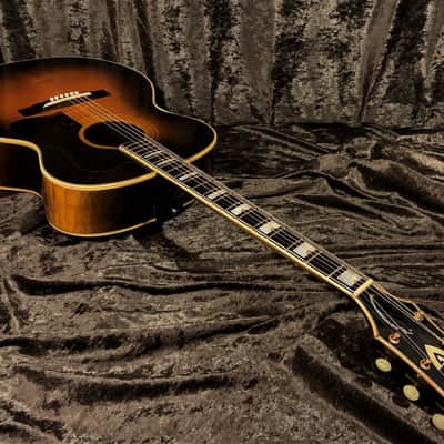 Guild F50 1959 Hoboken Jumbo Acoustic Ghost Label "Rare Bird Alert" Flame Maple Archback Buddy Holly image 5