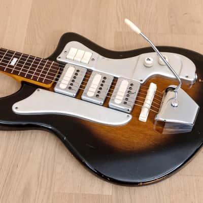 1960s Guyatone LG-100T Vintage 3 Pickup Electric Guitar Sunburst