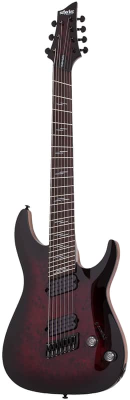 Schecter Omen Elite-7 Multiscale Black Cherry Burst image 1