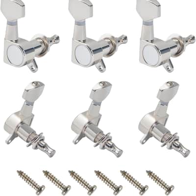 Guitar Tuning Pegs, Small Square Sealed Machine Heads, 6 Pack Acoustic & Classical Guitar Tuners, Smooth Tuning Replacement for Guitar Parts(Nickle) image 1