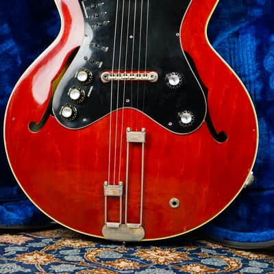 1962 Epiphone USA EA-7P 'Professional' Cherry Red - Mini PAF ES-335 Body w/ Case image 3