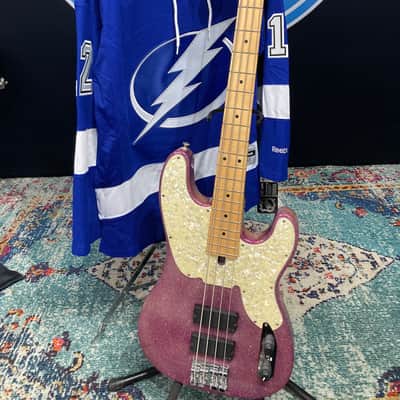Tom Hamilton's Aerosmith, Sadowsky NYC - Pink Sparkle 4-String Bass (TH2 #11) PLUS Personalized NHL Hockey Jersey. AUTHENTICATED! image 12