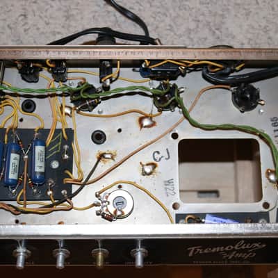 Vintage 1965 Fender Blackface Tremolux Tube Amp Chassis Project image 8