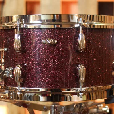 Slingerland 7x14 Radio King Solid Maple Maroon Glass Snare Drum image 2