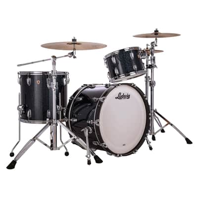 Ludwig Hybrid Black Sparkle 3pc Maple Drum Set image 1