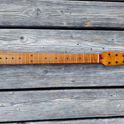 Telecaster snakehead  neck,  flamed roasted maple image 2