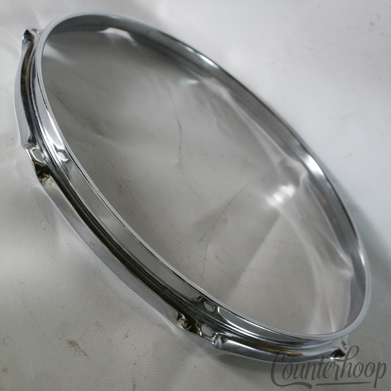 Ludwig 15"10Lug Snare Side Drum Resonant Rim/Hoop Triple-Flange Chrome Marching — main photograph
