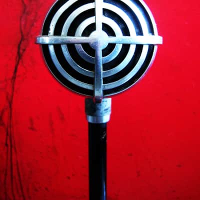 Vintage RARE 1930's Shure 730B crystal cardioid microphone Satin Chrome w Turner TB2 stand Billie Holiday image 7