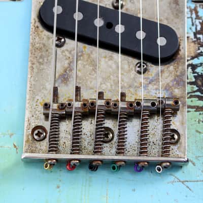 1992 Fender MIM Telecaster Customized by East Gloves Guitars in Relic Daphne Blue Finish image 12
