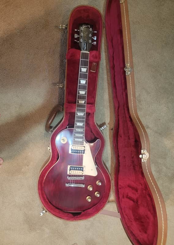 Gibson Les Paul Traditional Pro V Satin Mahogany Top 2020 - Satin Wine Red (Trad Pro V)