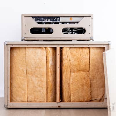 1964 Fender Bassman 6G6-B Tuxedo Brown Panel Blonde Vintage Piggyback Tube Amp, 100% Original w/ Oxford 12M6 image 8