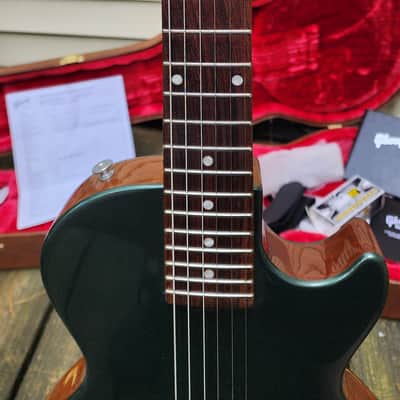 2024 Gibson Mod Shop Collection Les Paul Junior Evergreen Mahogany Two Tone Finish with Stinger Gibson Green image 15