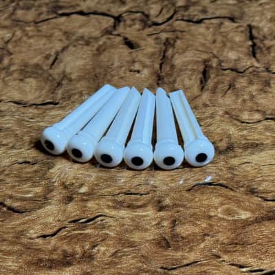 Bone Guitar Bridge Pins Size 1T Made in USA/Black Dot Inlay image 1
