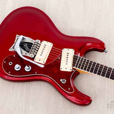 1990s Mosrite Super Custom ‘65 Ventures Model Candy Apple Red w/ Vibramute, Japan Kurokumo image 9