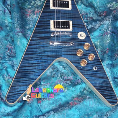Gibson NAMM Flying V  Custom Shop From Japan 2017 Trans Blue image 4