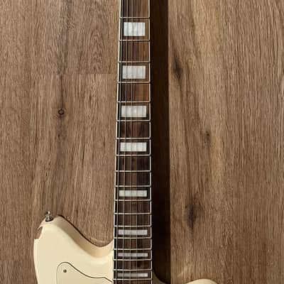Big River “Jazzcaster” • Aged Vintage White over Met.Copper Nitro • Aged Maple/Rosewood/Binding/Blocks/Matching Headstock • A5P90 image 7