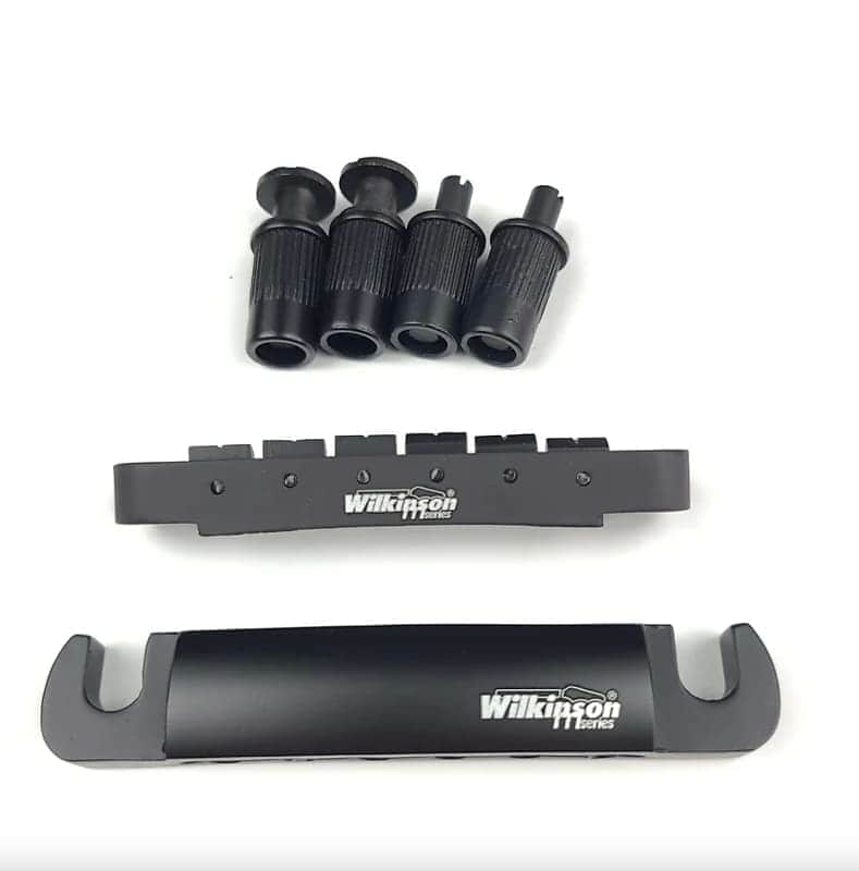 Black Wilkinson Tune O Matic Bridge with Tailpiece image 1