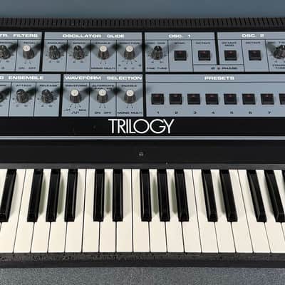 Crumar Trilogy 3-Section Polyphonic Analog Synthesizer 1980s - Black