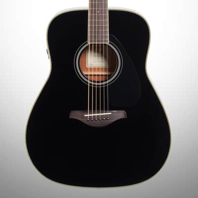 Yamaha FG-TA Dreadnought Transacoustic Acoustic-Electric Guitar, Black image 1