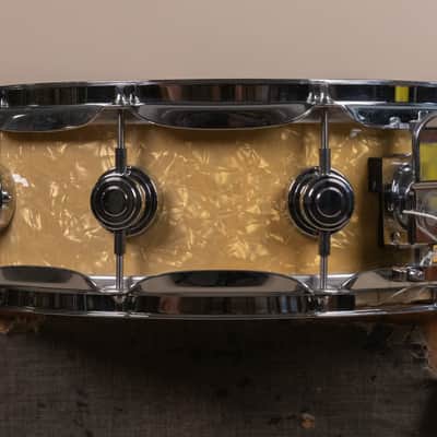 2000s DW 5x14 Collectors White Marine Pearl Snare Drum image 3