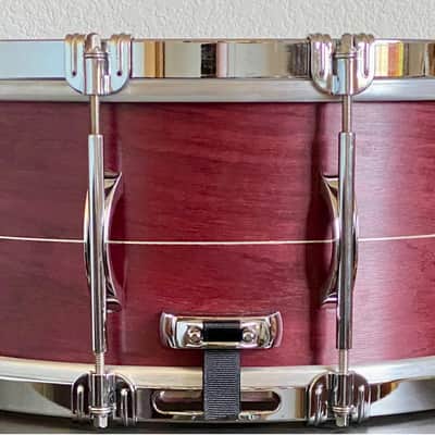Black Swamp Percussion Dynamicx 6.5" X 14" 2024 RARE PURPLEHEART SOLID SHELL with STERLING SILVER INLAY Snare Natural Finish. Craviotto build quality. Brand new unplayed condition. image 2