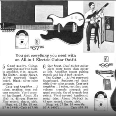 UNUSUAL '64 Silvertone 1448 Pre "Skate Key" Reverse Tuners, RARE Chromed Steel Saddle 4lb 14oz image 24