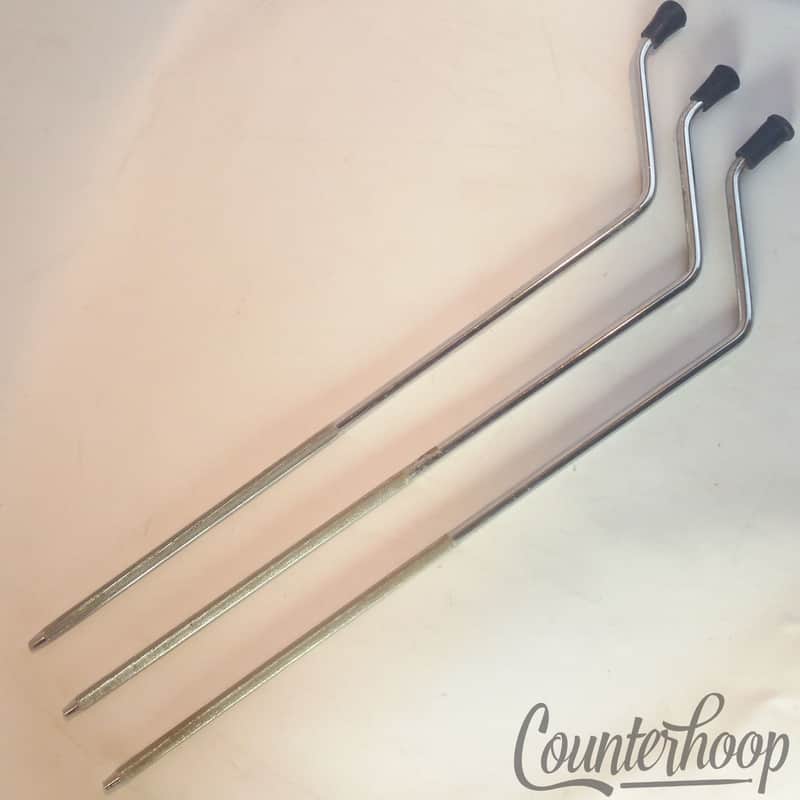 *Ludwig 3x 14" Floor Tom Drum Legs 22" Long Knurling Chrome Classic Vintage 60s* image 1