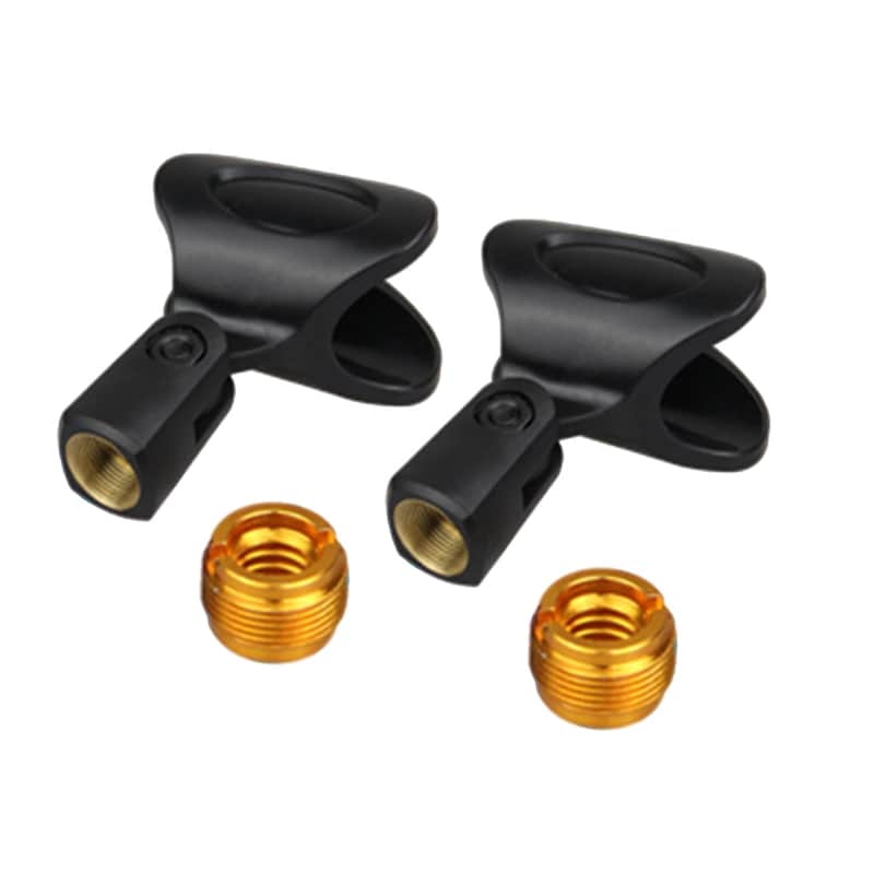 Microphone Clips For Stands,Universal Wireless Mic Clip Holder With 5/8 To 3/8 Microphone Adapter,Knob Adjustable 180 Degrees (U 2Pcs) (W214) image 1