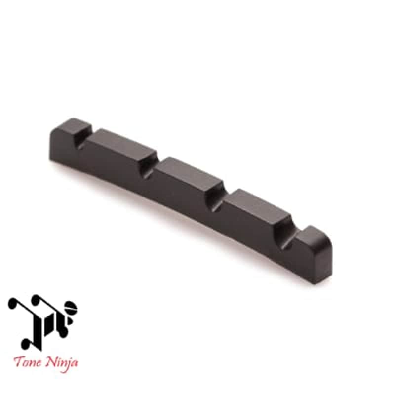 Tone Ninja NUT-102-B1 Bass Nut, Black, P-Bass Style, Slotted image 1