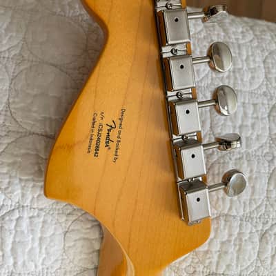 Squier Classic Vibe Bass VI, black, has chip on back, otherwise mint image 7