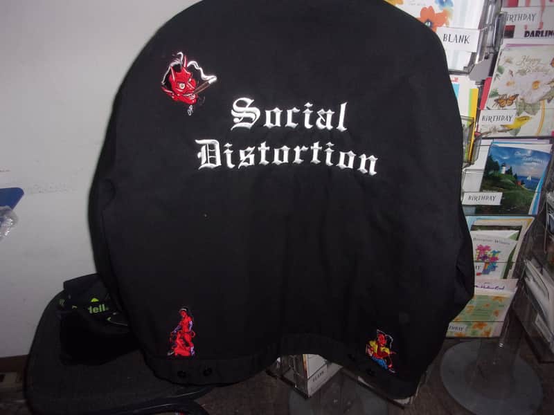 激レア social distortion ジャケット XL Rare Social Distortion Tour Jacket Black with Patched and/or